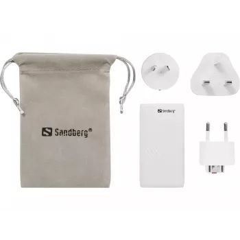 Sandberg 4in1 TravelCharger 65W Baltas