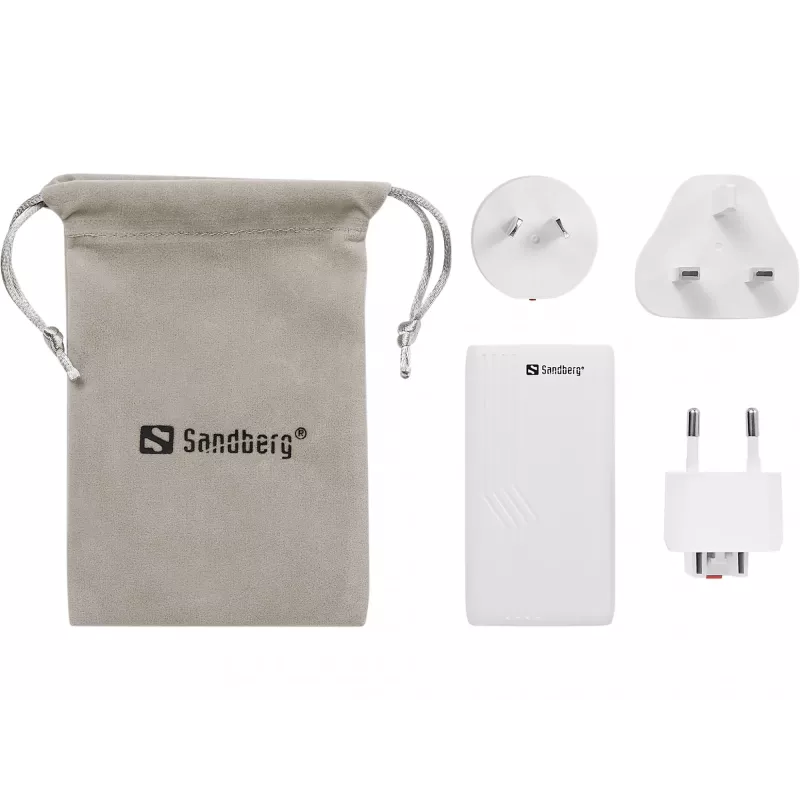 Sandberg 4in1 TravelCharger 65W Baltas