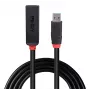 Lindy 10m USB 3.0 aktyvus ilginimo laidas, plonas, USB 3.2 Gen 1 (3.1 Gen 1) Type-C, juodas, ABS
