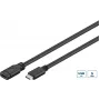 Microconnect USB3.1CC05EX USB-C ilginimo laidas 0,5 m USB 3.2 Gen 1 juodas, sidabrinis