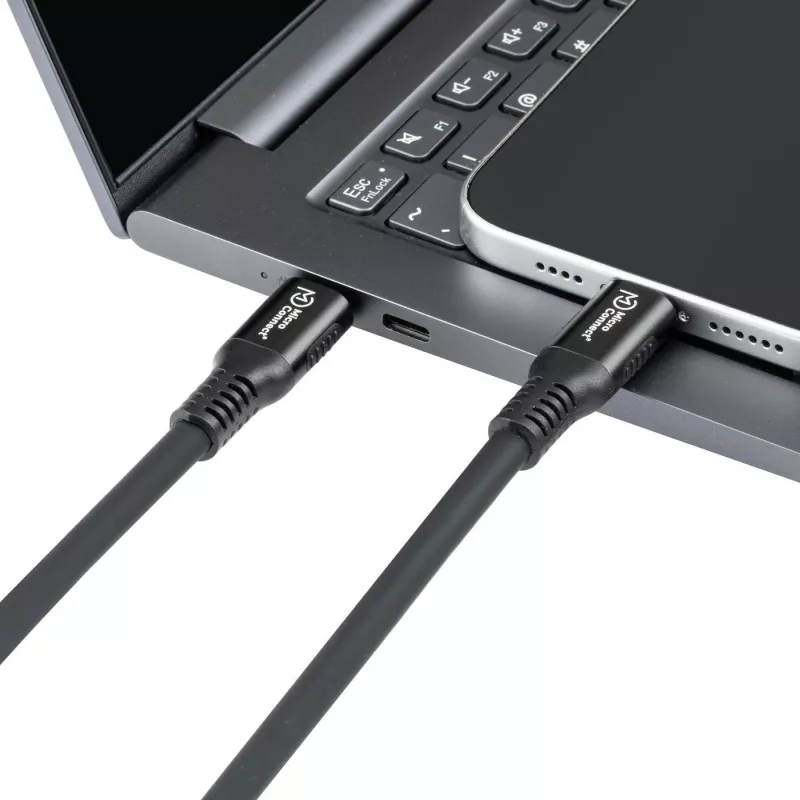 USB4 Gen 3x2 USB-C į USB-C laidas MicroConnect MC-LS-USB4CC0.15, 0,15 m, juodas