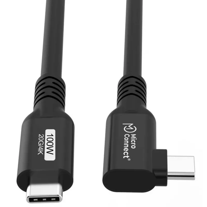 USB-C į USB-C laidas MicroConnect USB3.2CC015-A, USB 3.2 Gen 2x2, 20 Gbit/s, 0,15 m, juodas