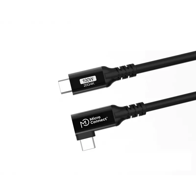 USB-C į USB-C laidas MicroConnect USB3.2CC015-A, USB 3.2 Gen 2x2, 20 Gbit/s, 0,15 m, juodas