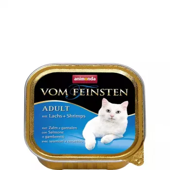 Šlapias kačių maistas animonda Vom Feinsten Mature Salmon 100 g – suaugusioms katėms, padėkle, be glitimo ir sojos