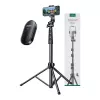 Selfie lazdelė UGREEN LP680 Bluetooth su nuotolinio valdymo pulteliu, ištiesta iki 1,7 m, maksimalus aukštis 180 cm, universali, juoda
