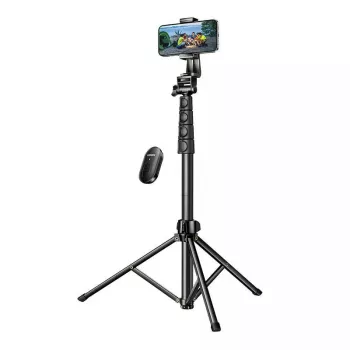 Selfie lazdelė UGREEN LP680 Bluetooth su nuotolinio valdymo pulteliu, ištiesta iki 1,7 m, maksimalus aukštis 180 cm, universali, juoda