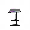 Reguliuojamo aukščio žaidimų stalas huzaro Hero 3.6 RGB Black – 1400×600 mm, aukštis 560–790 mm, RGB apšvietimas, H formos kojos