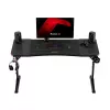 Reguliuojamo aukščio žaidimų stalas huzaro Hero 3.6 RGB Black – 1400×600 mm, aukštis 560–790 mm, RGB apšvietimas, H formos kojos