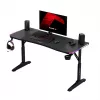 Reguliuojamo aukščio žaidimų stalas huzaro Hero 3.6 RGB Black – 1400×600 mm, aukštis 560–790 mm, RGB apšvietimas, H formos kojos