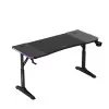 Reguliuojamo aukščio žaidimų stalas huzaro Hero 3.6 RGB Black – 1400×600 mm, aukštis 560–790 mm, RGB apšvietimas, H formos kojos