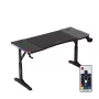 Reguliuojamo aukščio žaidimų stalas huzaro Hero 3.6 RGB Black – 1400×600 mm, aukštis 560–790 mm, RGB apšvietimas, H formos kojos