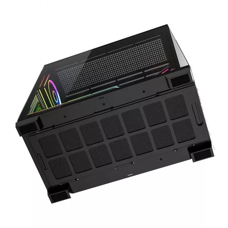Korpusas MODECOM VOLCANO STELLAR PLUS ARGB MIDI, 5 priekiniai ventiliatoriai, grūdintas stiklas, USB-C