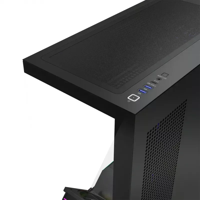 Korpusas MODECOM VOLCANO STELLAR PLUS ARGB MIDI, 5 priekiniai ventiliatoriai, grūdintas stiklas, USB-C