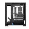 PC korpusas MODECOM VOLCANO STELLAR PLUS MIDI JUODAS — mid-tower ATX, grūdintas stiklas, USB-C, telpa iki 420 mm vaizdo plokštė