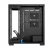 PC korpusas MODECOM VOLCANO STELLAR PLUS MIDI JUODAS — mid-tower ATX, grūdintas stiklas, USB-C, telpa iki 420 mm vaizdo plokštė