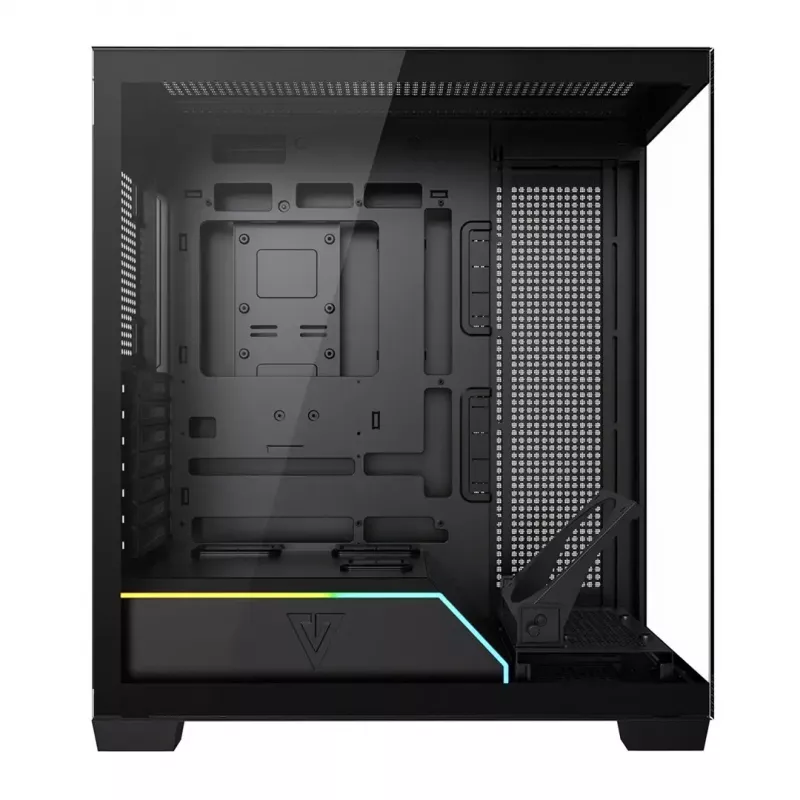 PC korpusas MODECOM VOLCANO STELLAR PLUS MIDI JUODAS — mid-tower ATX, grūdintas stiklas, USB-C, telpa iki 420 mm vaizdo plokštė