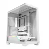 PC korpusas MODECOM VOLCANO STELLAR PLUS MIDI BALTA — Midi Tower, microATX, grūdintas stiklas, USB-C, palaiko GPU 420 mm