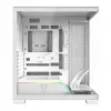 PC korpusas MODECOM VOLCANO STELLAR PLUS MIDI BALTA — Midi Tower, microATX, grūdintas stiklas, USB-C, palaiko GPU 420 mm