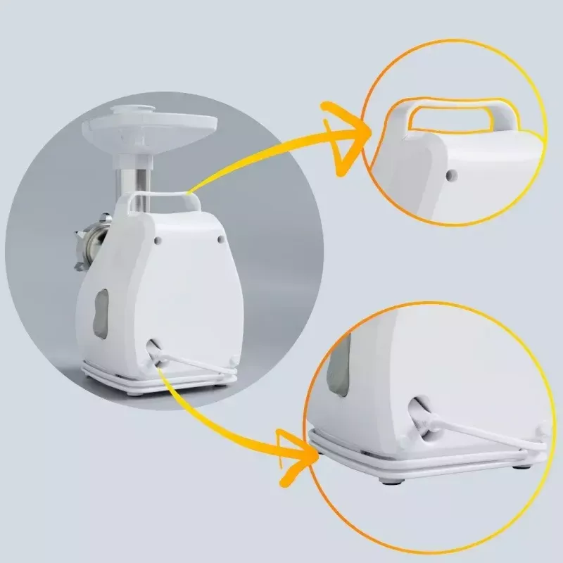 Mėsmalė SMAPP model 490.81 BALTA - 2200 W, 1 greitis, 2,7 kg/min, 3 sieteliai, balta, smulkinimo priedas