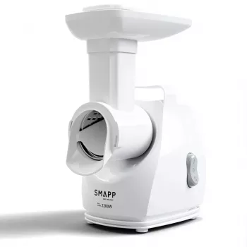Mėsmalė SMAPP model 490.81 BALTA - 2200 W, 1 greitis, 2,7 kg/min, 3 sieteliai, balta, smulkinimo priedas