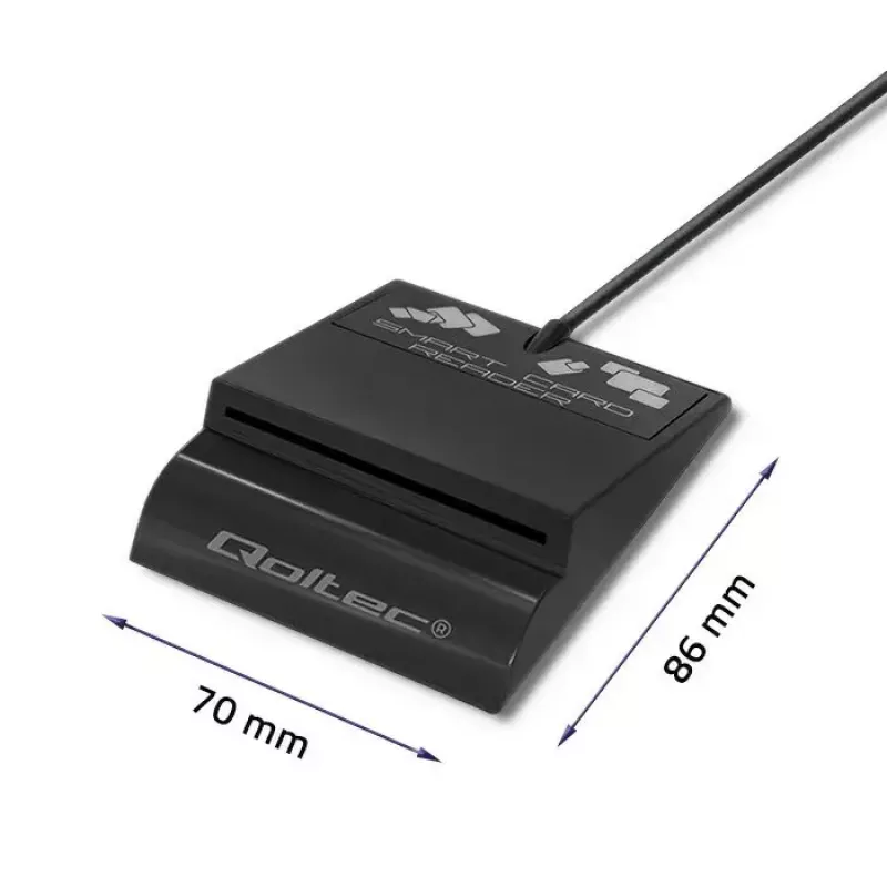 Kortelių skaitytuvas QOLTEC Smart ID Card Reader Intelligent Model 50636 USB Type C