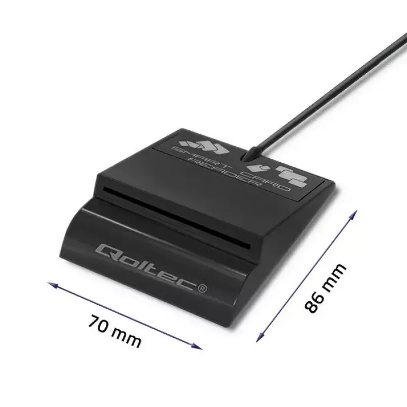 Kortelių skaitytuvas QOLTEC Smart ID Card Reader Intelligent Model 50636 USB Type C