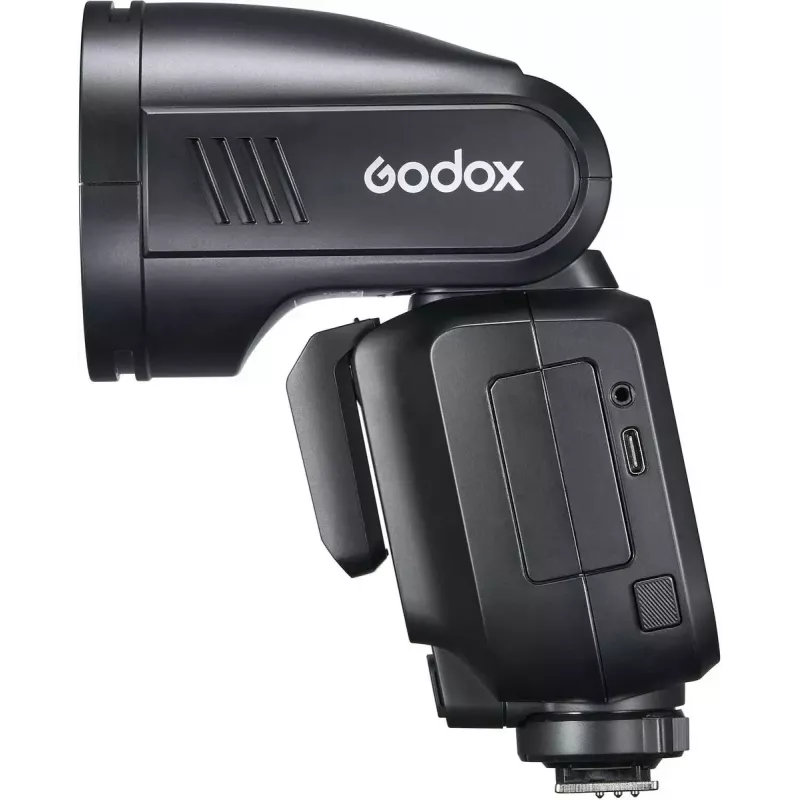 Blykstė Godox V100 skirta Sony – nešiojama 100 Ws foto blykstė su įmontuota įkraunama baterija