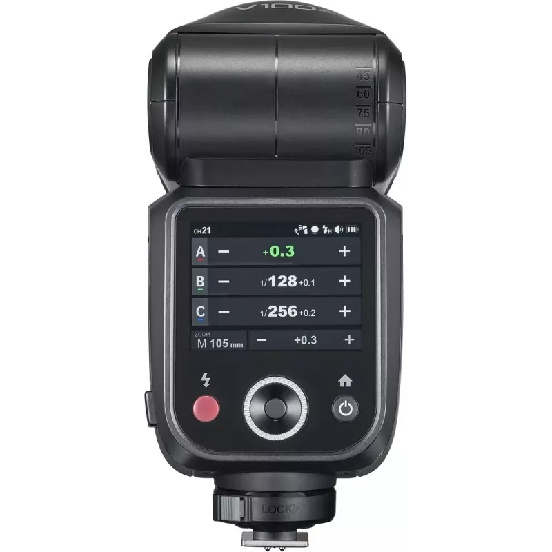 Blykstė Godox V100 skirta Sony – nešiojama 100 Ws foto blykstė su įmontuota įkraunama baterija