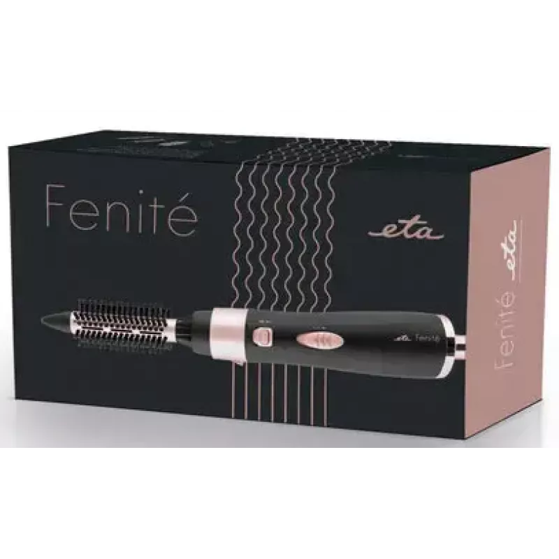 Karšto oro šepetys ETA Fenite Edition, Airflow, 1000 W, keraminis cilindras, 2 temperatūros režimai, 1,75 m laidas, Juoda/Rožinė