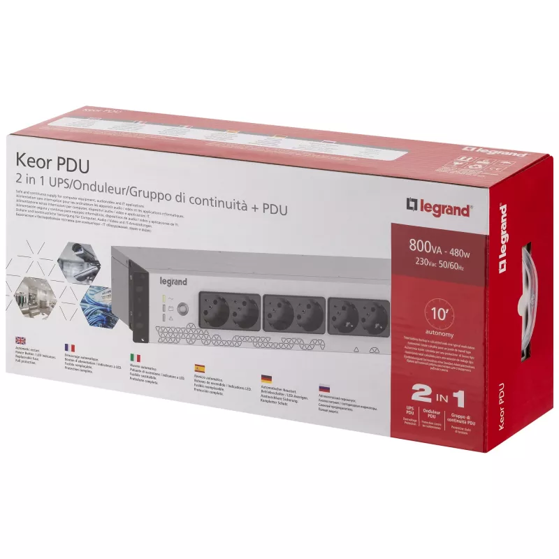 Nepertraukiamo maitinimo šaltinis Legrand Keor UPS PDU 800VA FR INPUT 8 FR OUTPUT 0.8 kVA 480 W 8 lizdų