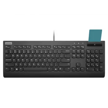 Lenovo Smartcard II klaviatūra, laidinė, Estijos išdėstymas, juoda, USB-A, plunger jungikliai