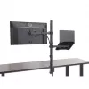 Manhattan monitorių ir nešiojamojo kompiuterio stovas (Full Motion), 10-27 inch ekranams, iki 17 inch nešiojamam, VESA 75x75 ir 100x100 mm, spaustuvinis tvirtinimas, max 8 kg