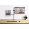 Manhattan monitorių ir nešiojamojo kompiuterio stovas (Full Motion), 10-27 inch ekranams, iki 17 inch nešiojamam, VESA 75x75 ir 100x100 mm, spaustuvinis tvirtinimas, max 8 kg