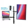 Manhattan monitorių ir nešiojamojo kompiuterio stovas (Full Motion), 10-27 inch ekranams, iki 17 inch nešiojamam, VESA 75x75 ir 100x100 mm, spaustuvinis tvirtinimas, max 8 kg