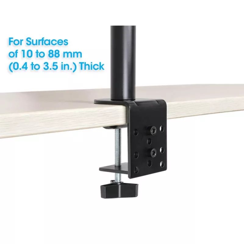 Manhattan monitorių ir nešiojamojo kompiuterio stovas (Full Motion), 10-27 inch ekranams, iki 17 inch nešiojamam, VESA 75x75 ir 100x100 mm, spaustuvinis tvirtinimas, max 8 kg