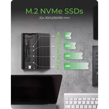 ICY BOX IB-1917M-C32a SSD dėklas M.2 juodas