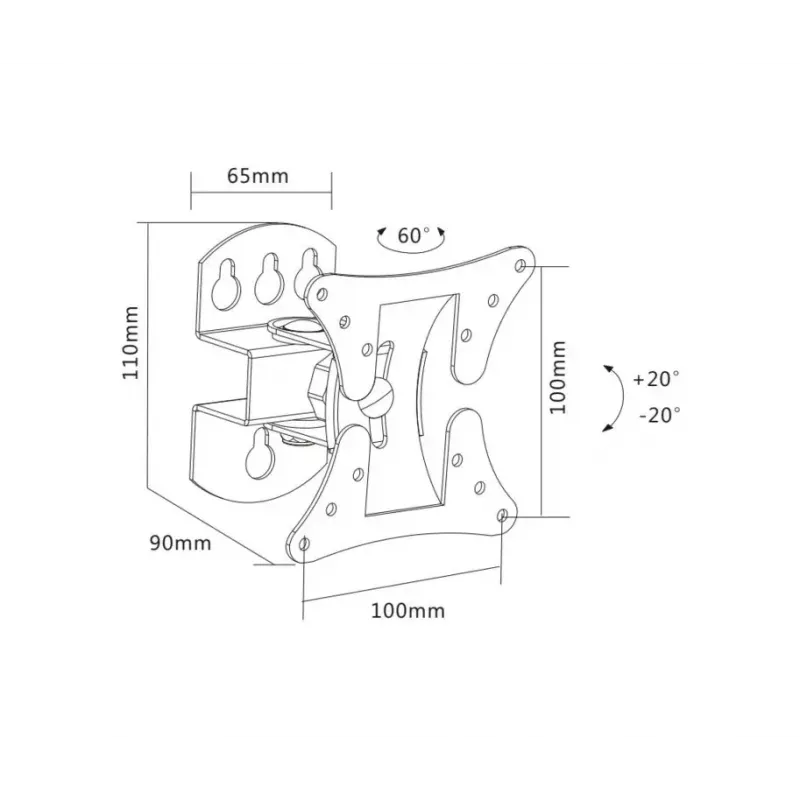TV laikiklis Sopar 23114 68,6 cm (27 inch) sidabrinis