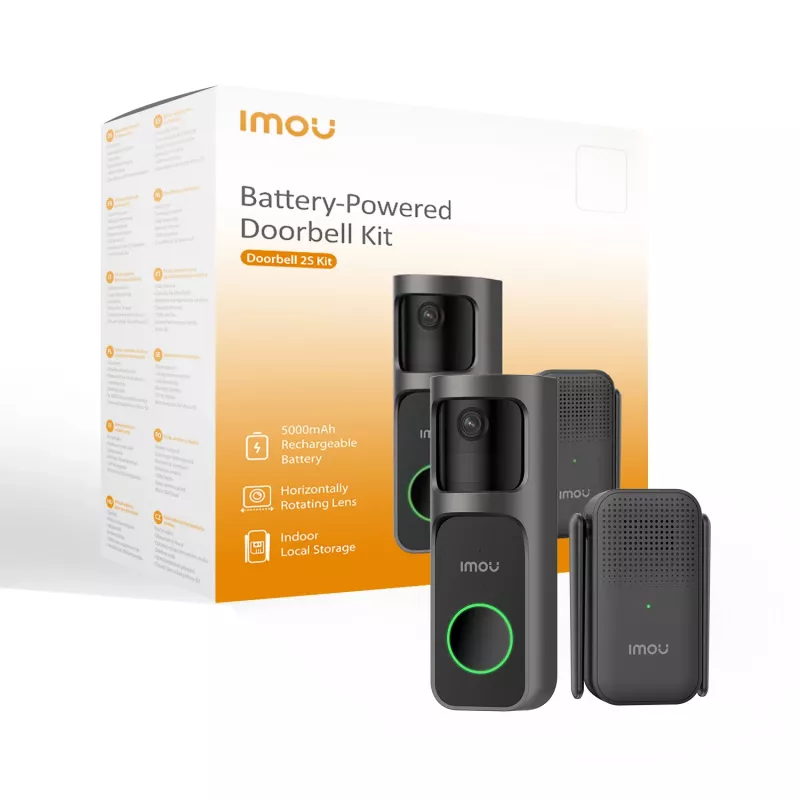 Imou Doorbell 2S rinkinys, juodas, belaidis, 3 MP, montavimas ant sienos