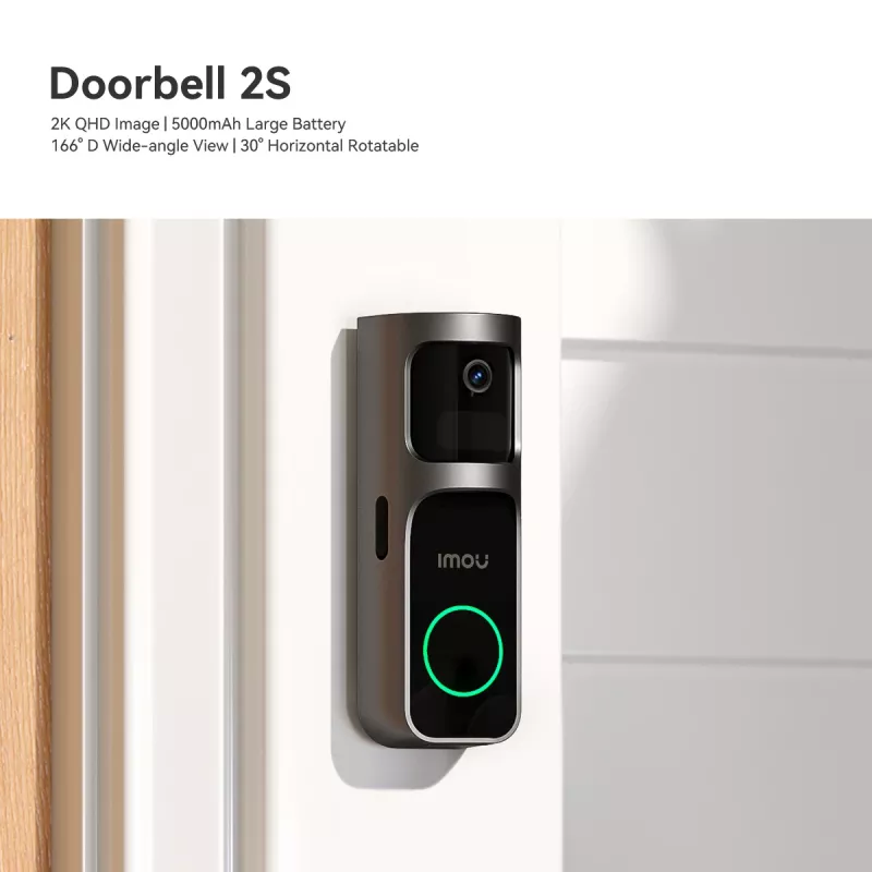 Imou Doorbell 2S rinkinys, juodas, belaidis, 3 MP, montavimas ant sienos
