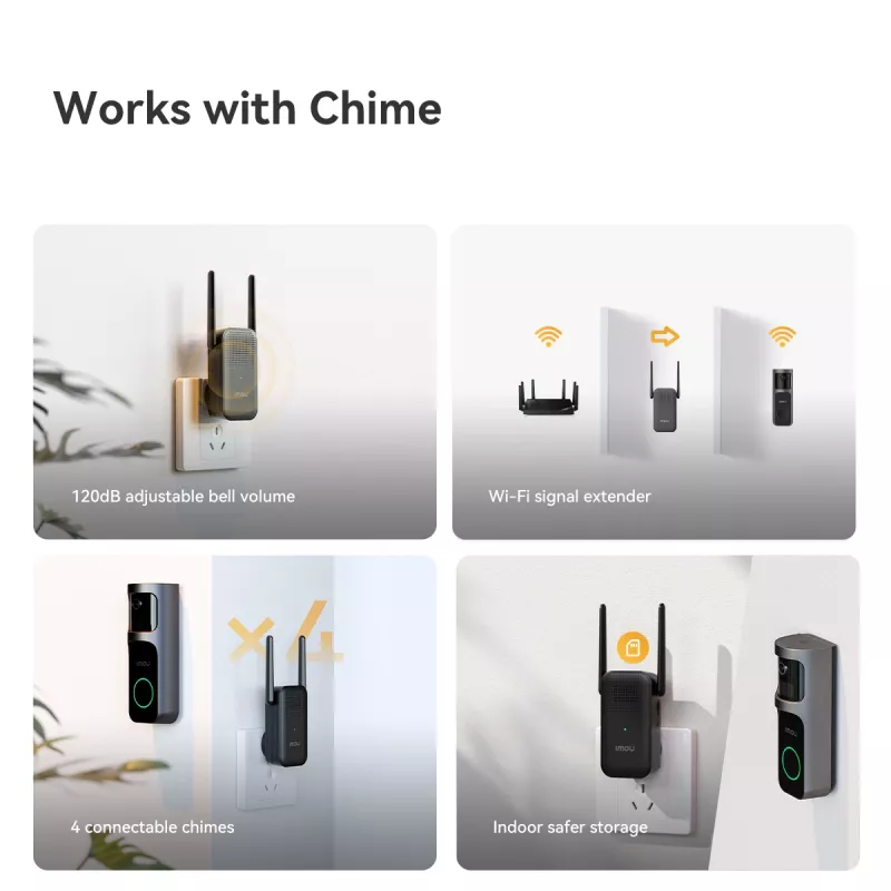 Imou Doorbell 2S rinkinys, juodas, belaidis, 3 MP, montavimas ant sienos