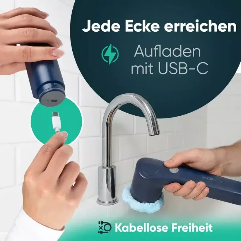 Clatronic ERB 3815 A belaidis elektrinis valymo šepetėlis su 8 antgaliais