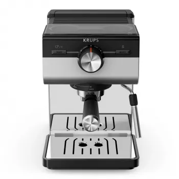 Pusiau automatinis espreso aparatas KRUPS XP384E10, 2 L, juodas/nerūdijantis plienas