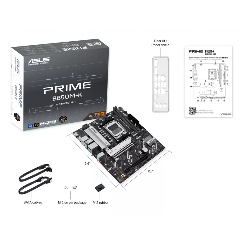Pagrindinė plokštė ASUS PRIME B850M-K AMD B850 Socket AM5 micro ATX
