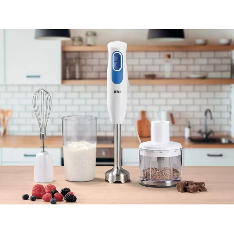 Braun MultiQuick 2 MQ20236MWH panardomasis blenderis 600 W, 0,5 L, mėlynas/baltas