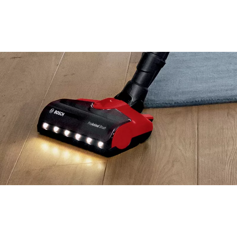Bosch BCS711PET belaidis dulkių siurblys – lazdinis siurblys, akumuliatorinis, be maišelio, 0,3 l, juodas/raudonas, 3 Ah