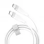 USB-C į USB-C įkrovimo ir duomenų laidas j5create JUCX17W, 60W, skystas silikonas, 1,8 m, baltas