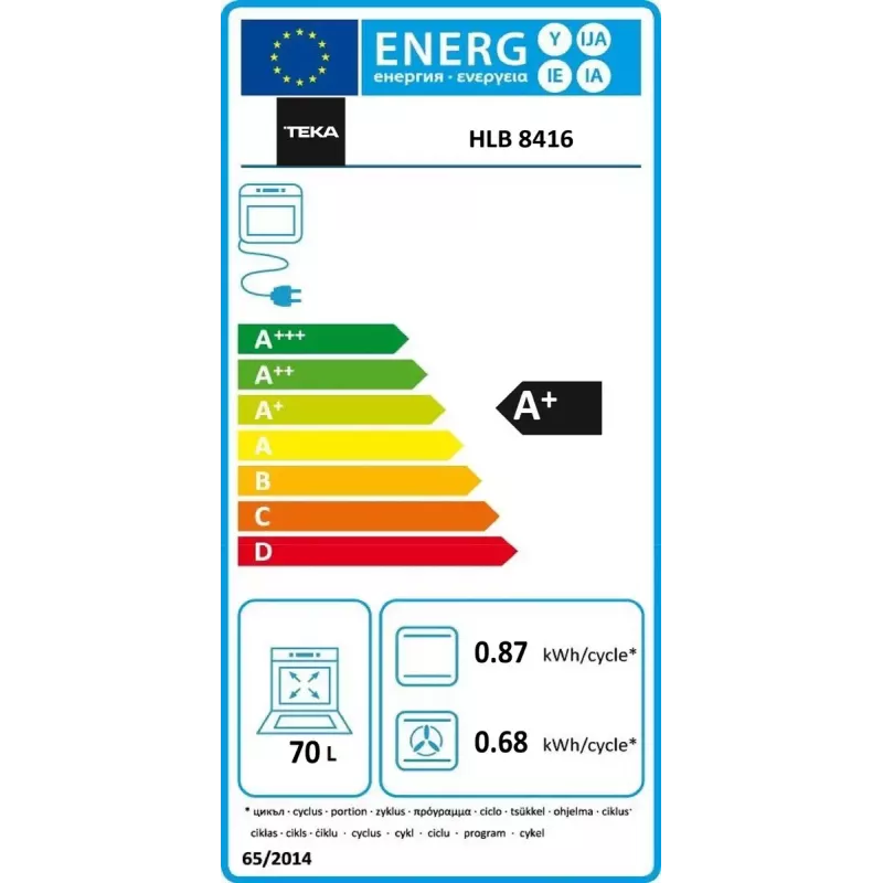 Įmontuojama elektrinė orkaitė Teka HLB 8416 BK