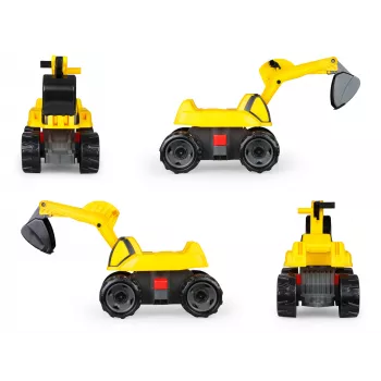 Vaikiškas važinėjamas ekskavatorius Lena GIGA TRUCKS Excavator PRO 4 ratai Plastikas Plienas