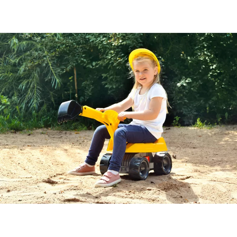 Vaikiškas važinėjamas ekskavatorius Lena GIGA TRUCKS Excavator PRO 4 ratai Plastikas Plienas