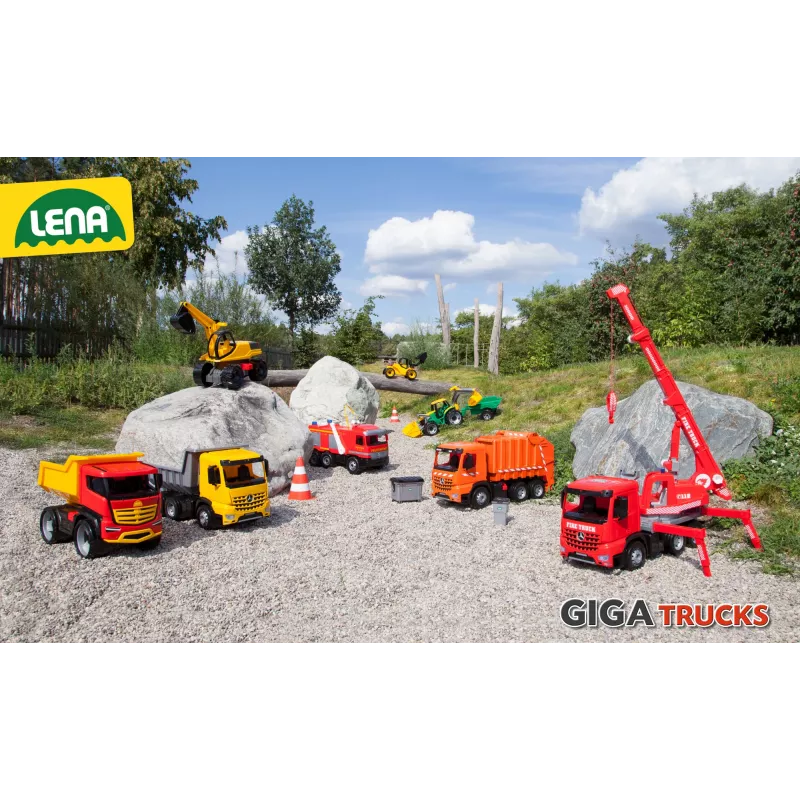Vaikiškas važinėjamas ekskavatorius Lena GIGA TRUCKS Excavator PRO 4 ratai Plastikas Plienas